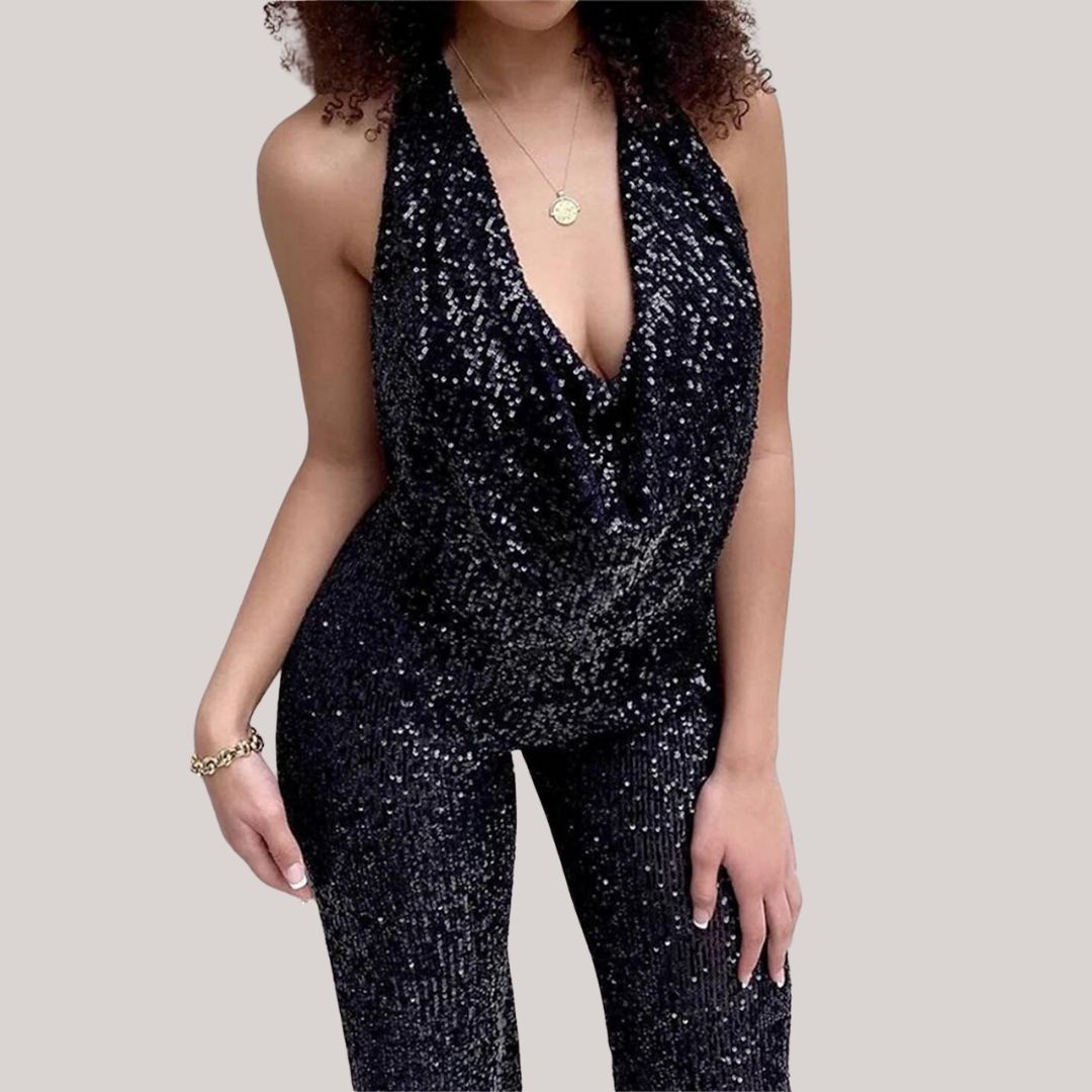 Rhini - Elegant fest-jumpsuit med pailletter