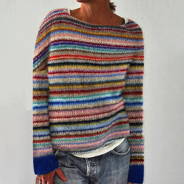 Vibeke - Elegant stribet langærmet sweater