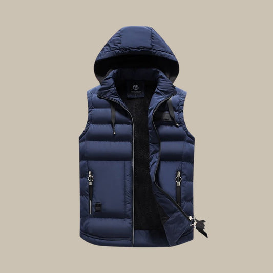 Zachary - Casual bodywarmer med puffer og hætte til mænd