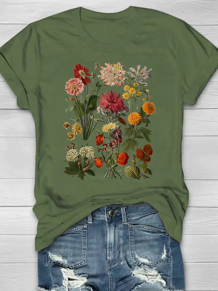 Menchie - Vintage t-shirt med blomsterprint til kvinder