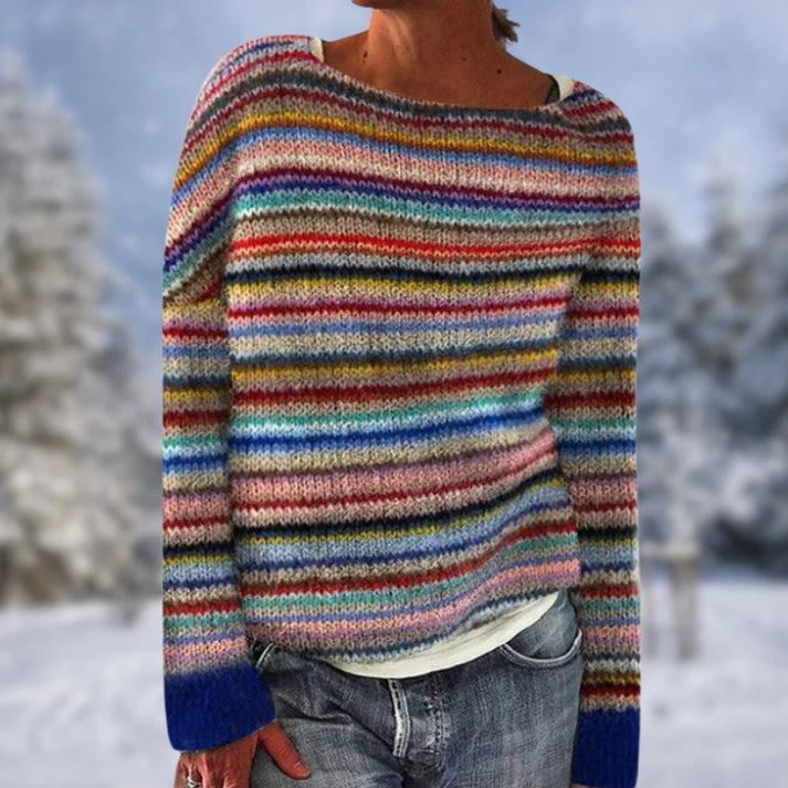 Vibeke - Elegant stribet langærmet sweater