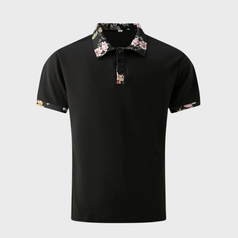 Jaxen - Poloshirt til mænd med blomsterprint