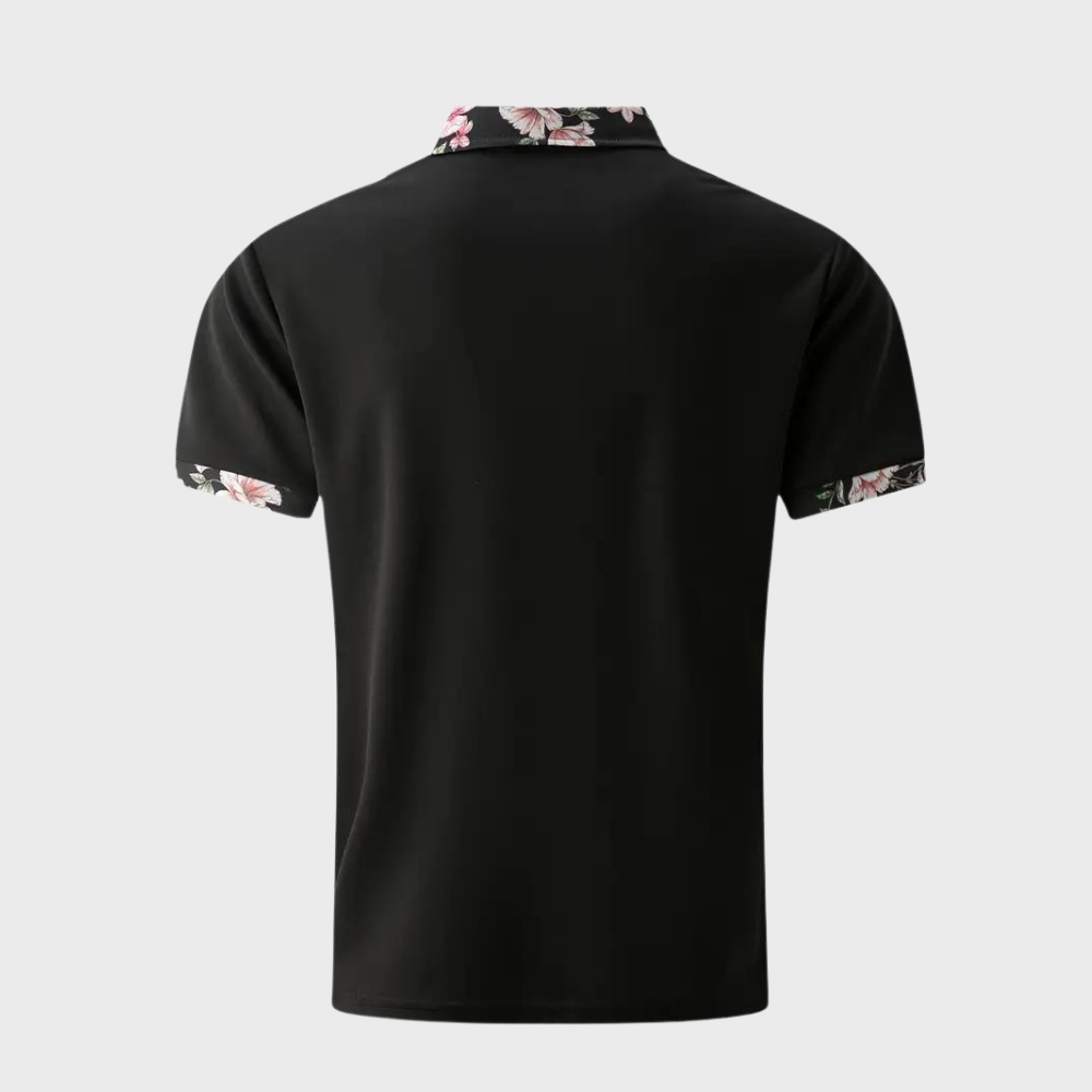 Jaxen - Poloshirt til mænd med blomsterprint