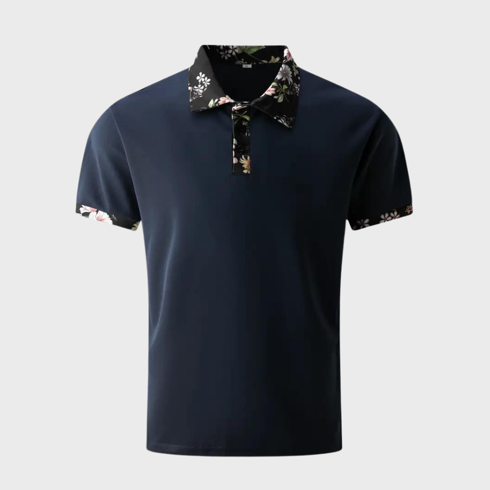 Jaxen - Poloshirt til mænd med blomsterprint