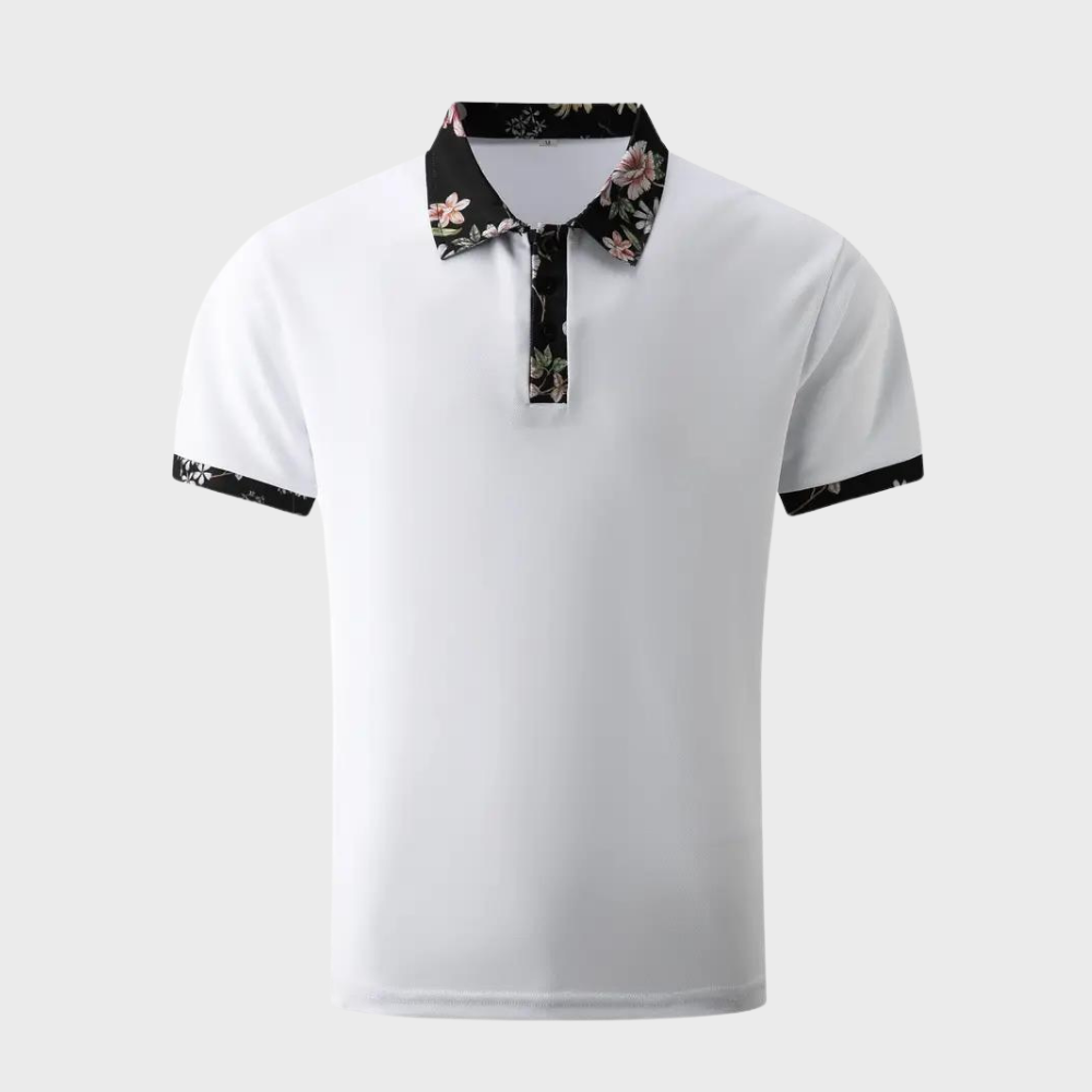 Jaxen - Poloshirt til mænd med blomsterprint