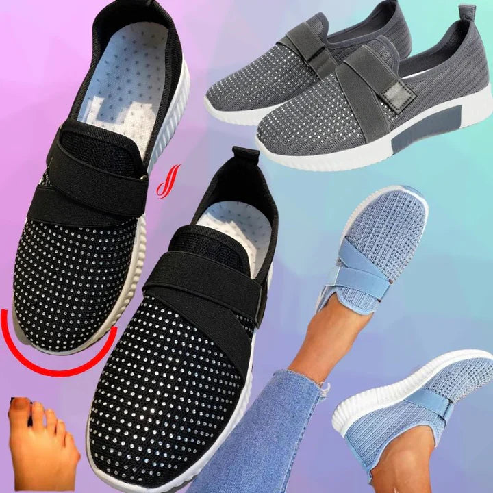 Claudette - Slip-on-sneakers til kvinder med velcro