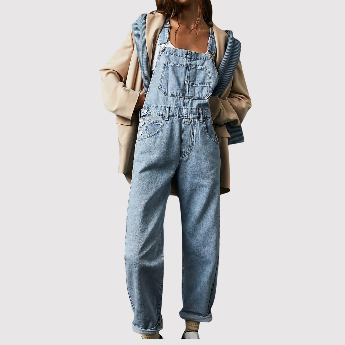 Ramona - Kvindernes lette sommer jumpsuit i denim dungarees