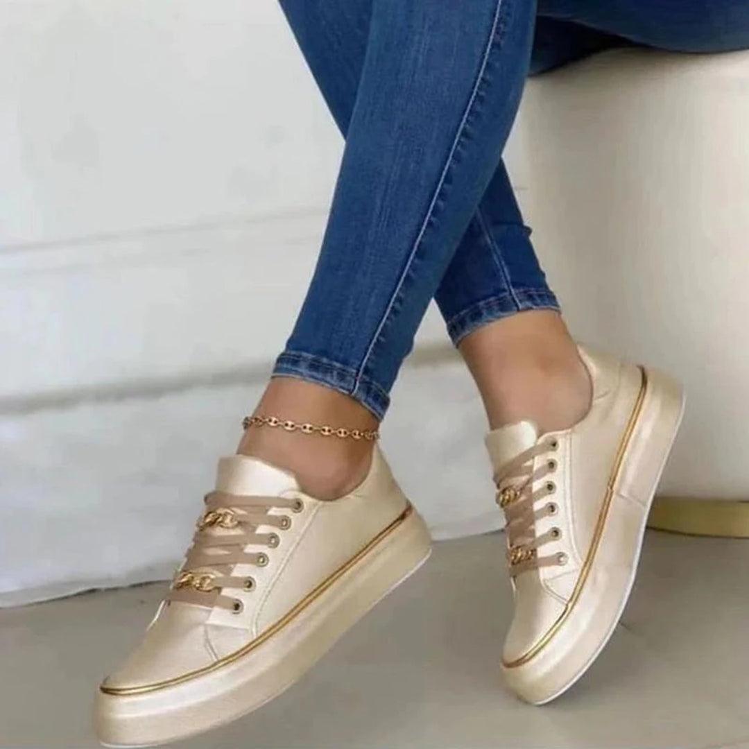 Dolly - Sneakers til kvinder Chic guld-accent