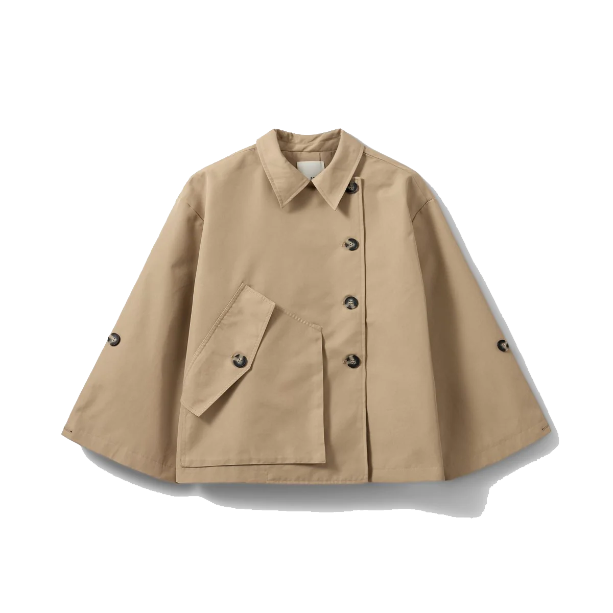 Emisha - Kort camelfarvet trenchcoat