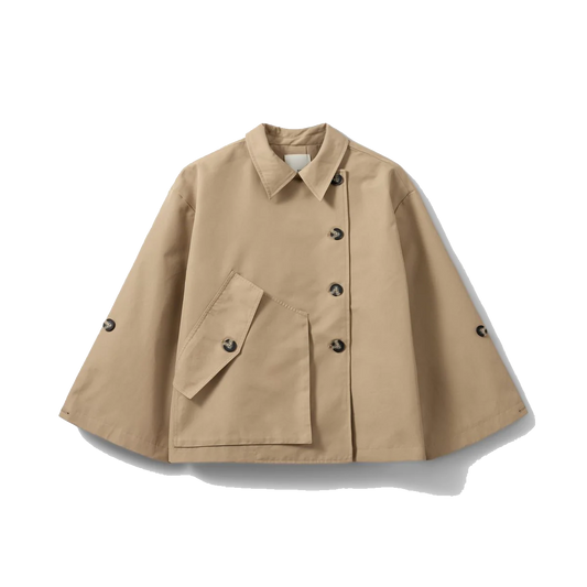 Emisha - Kort camelfarvet trenchcoat