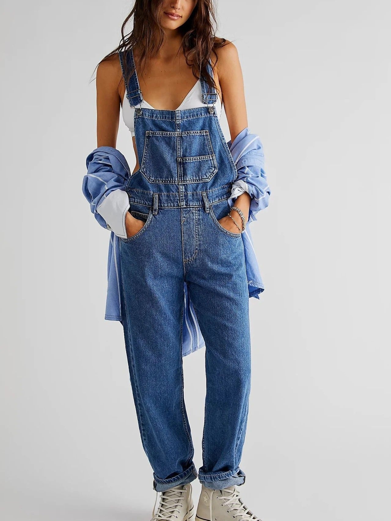 Ramona - Kvindernes lette sommer jumpsuit i denim dungarees